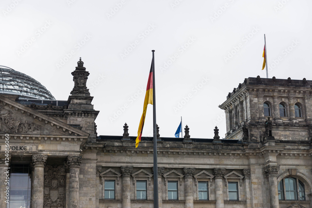 Fototapeta premium Reichstag main entrance, Berlin, Germany. 