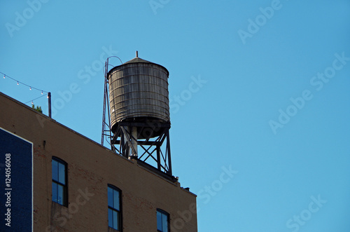 New York City urban water towers and rooftops