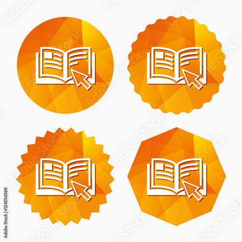 Instruction sign icon. Manual book symbol.