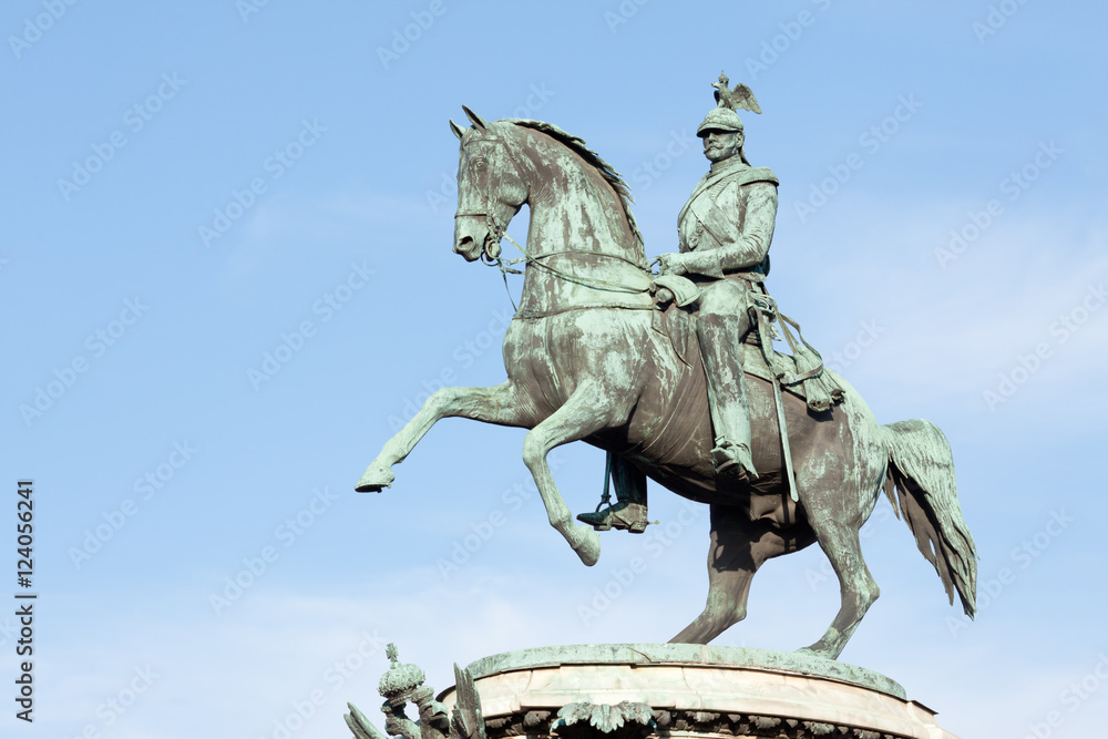 Equestrian sculpture, Monument to Nicholas I in Saint Petersburg, Russia. Was designed by Montferrand in 1856