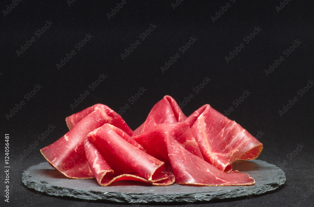 Meat Plate With a Black Background