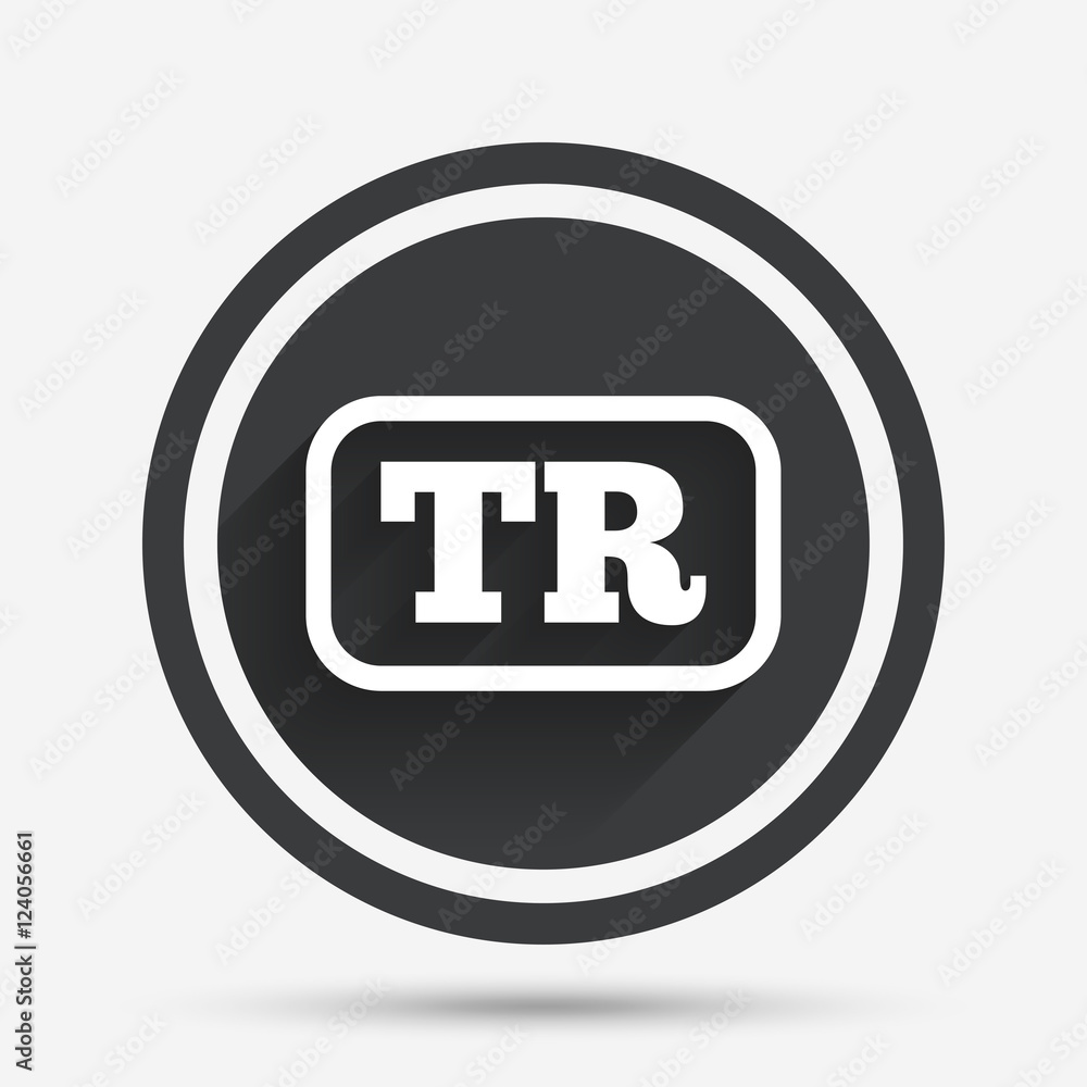 Turkish language sign icon. TR translation. Turkish language sign icon. TR translation.