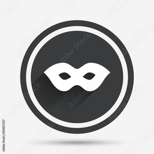 Mask sign icon. Anonymous spy access symbol.