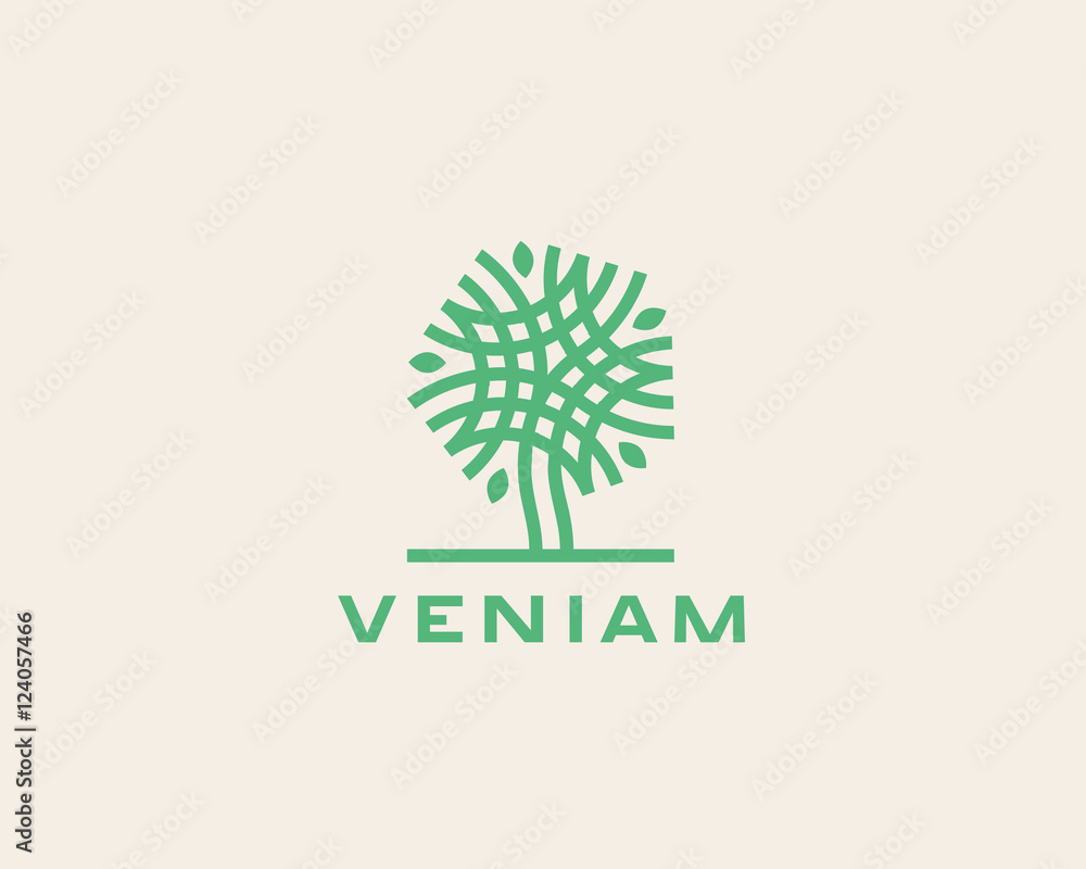 Abstract linear vector tree logo icon design. Universal luxury premium solid symbol. Creative park nature bio relax spa sign logotype. Abstract linear vector tree logo icon design. Universal luxury premium solid symbol. Creative park nature bio relax spa sign logotype.