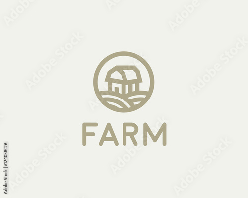 Farm house vector logotype. Natural organic products logo symbol.