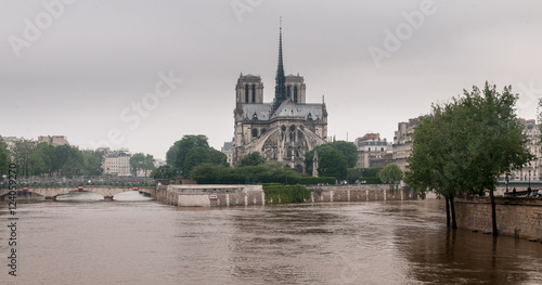 Notre Dame de Paris les pieds dans l'eau