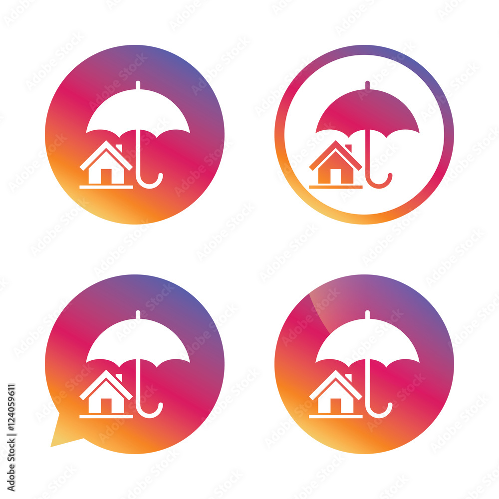 Home insurance sign icon. Real estate insurance. Home insurance sign icon. Real estate insurance.