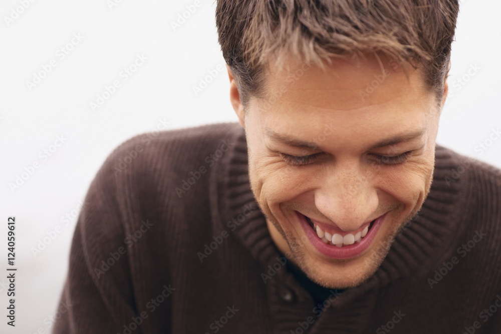 A Young Man Laughing; Spicer, Minnesota, United States of America A Young Man Laughing; Spicer, Minnesota, United States of America