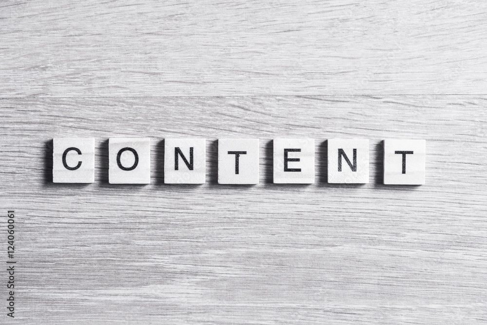 Fototapeta premium Content word of wooden elements