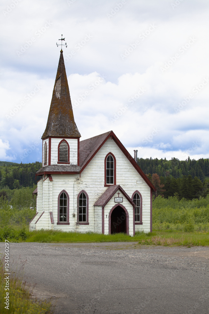 Old White Frontier Church; Kitwanga, British Columbia, Canada Old White Frontier Church; Kitwanga, British Columbia, Canada