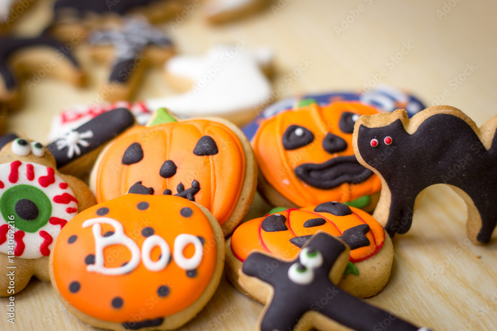 Fresh halloween gingerbread cookies