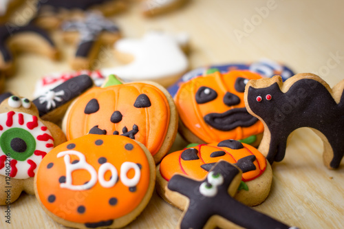 Fresh halloween gingerbread cookies