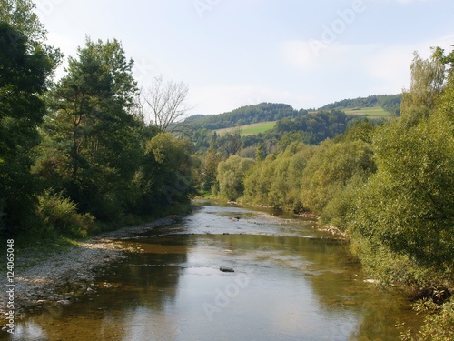 landscape with Wisloka river near Krempna village