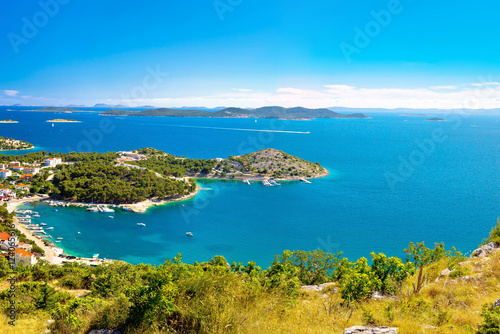Adriatic archipelago aerial summer view