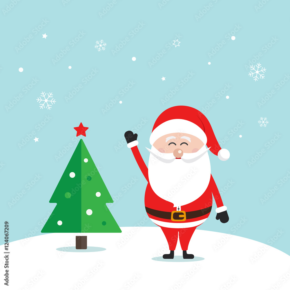 santa claus wave happy snow winter snow
