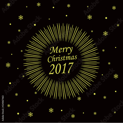 Merry Christmas Card with Starburst. Vector illustration photo