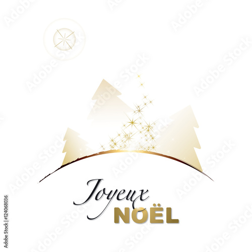 JOYEUX NOËL DORÉ FOND BLANC