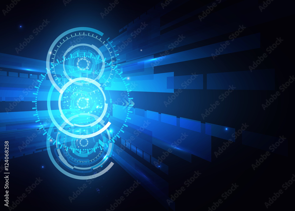 Obraz premium Futuristic technology HUD vector background, techno circle, sci-fi background. Eps10