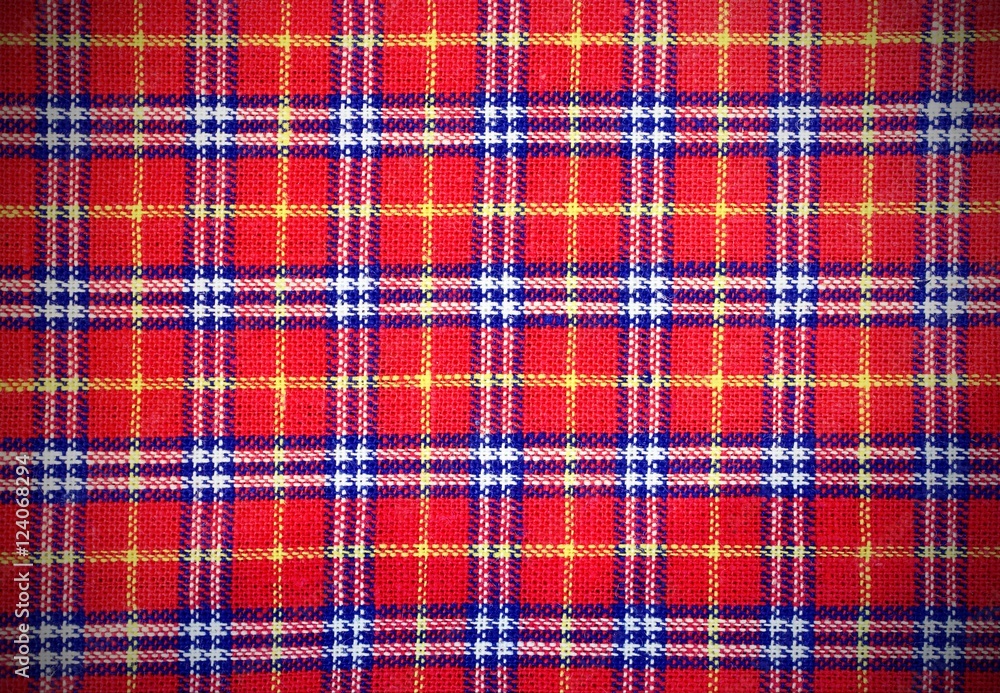 Scottish tartan fabric with colored rectangles Scottish tartan fabric with colored rectangles