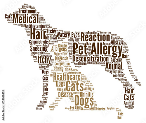 Pet allergy word cloud concept