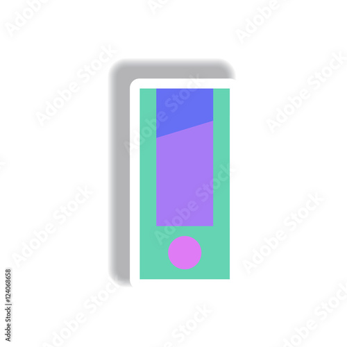 Vector illustration paper sticker Halloween icon Guillotine