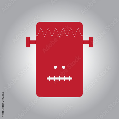 Vector illustration in flat design Halloween icon monster