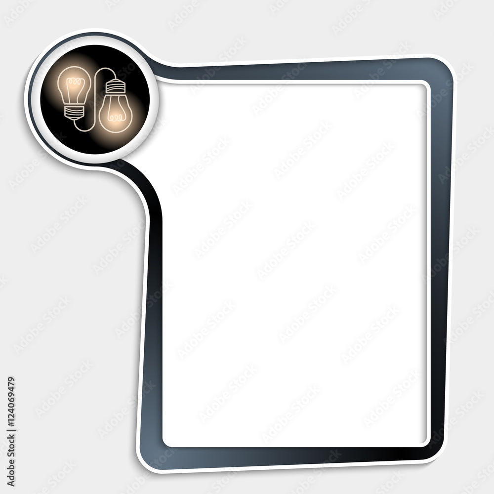 Dark text box for any text with idea symbol Dark text box for any text with idea symbol