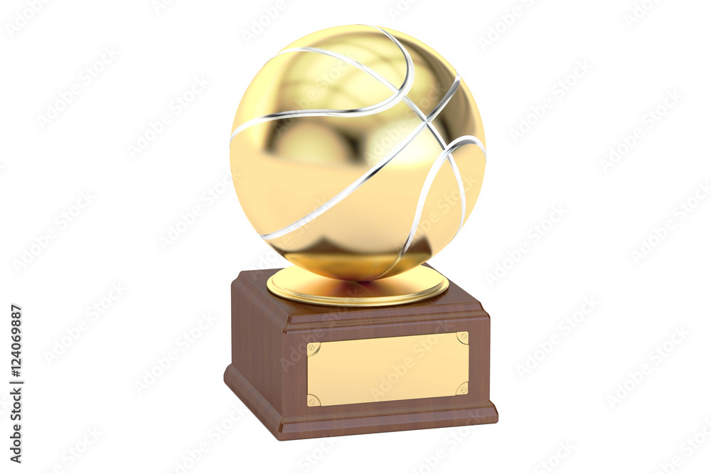 Gold award cup basketball, 3D rendering Gold award cup basketball, 3D rendering