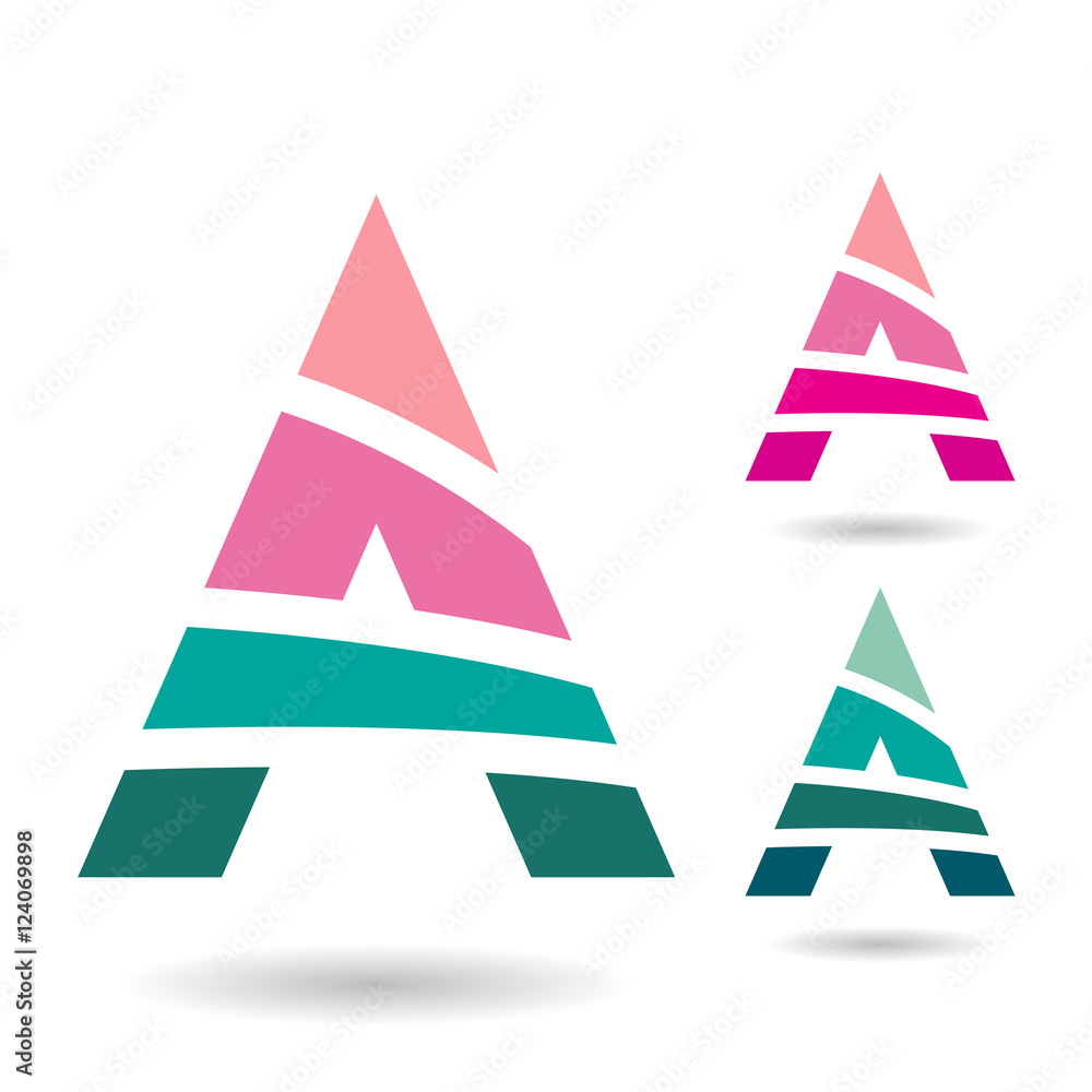 Colorful Abstract Triangle Symbol of Letter A Colorful Abstract Triangle Symbol of Letter A