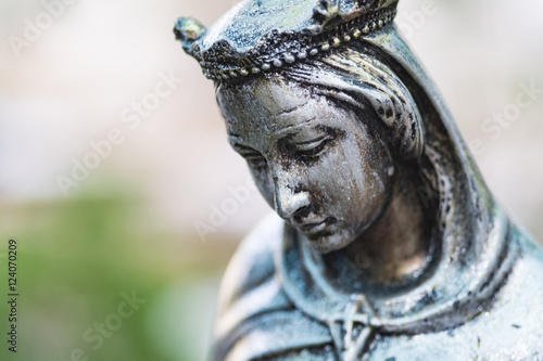 Bronze statue of the virgin mary