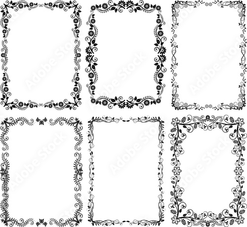 set of floral frames