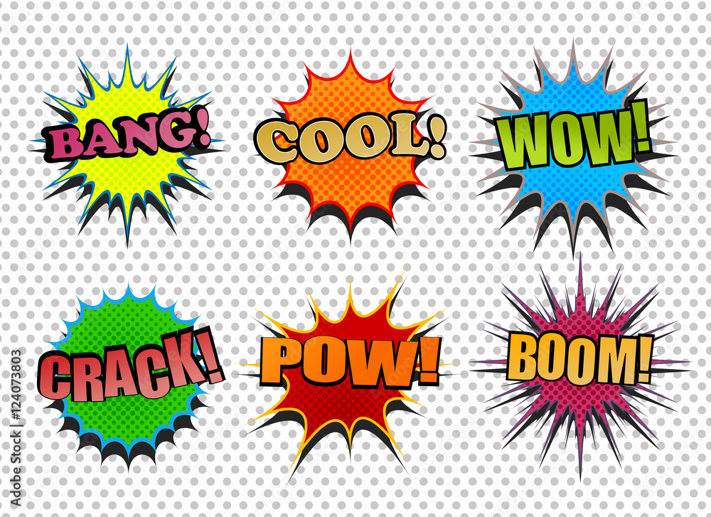Set of colorful comic speech bubbles Set of colorful comic speech bubbles
