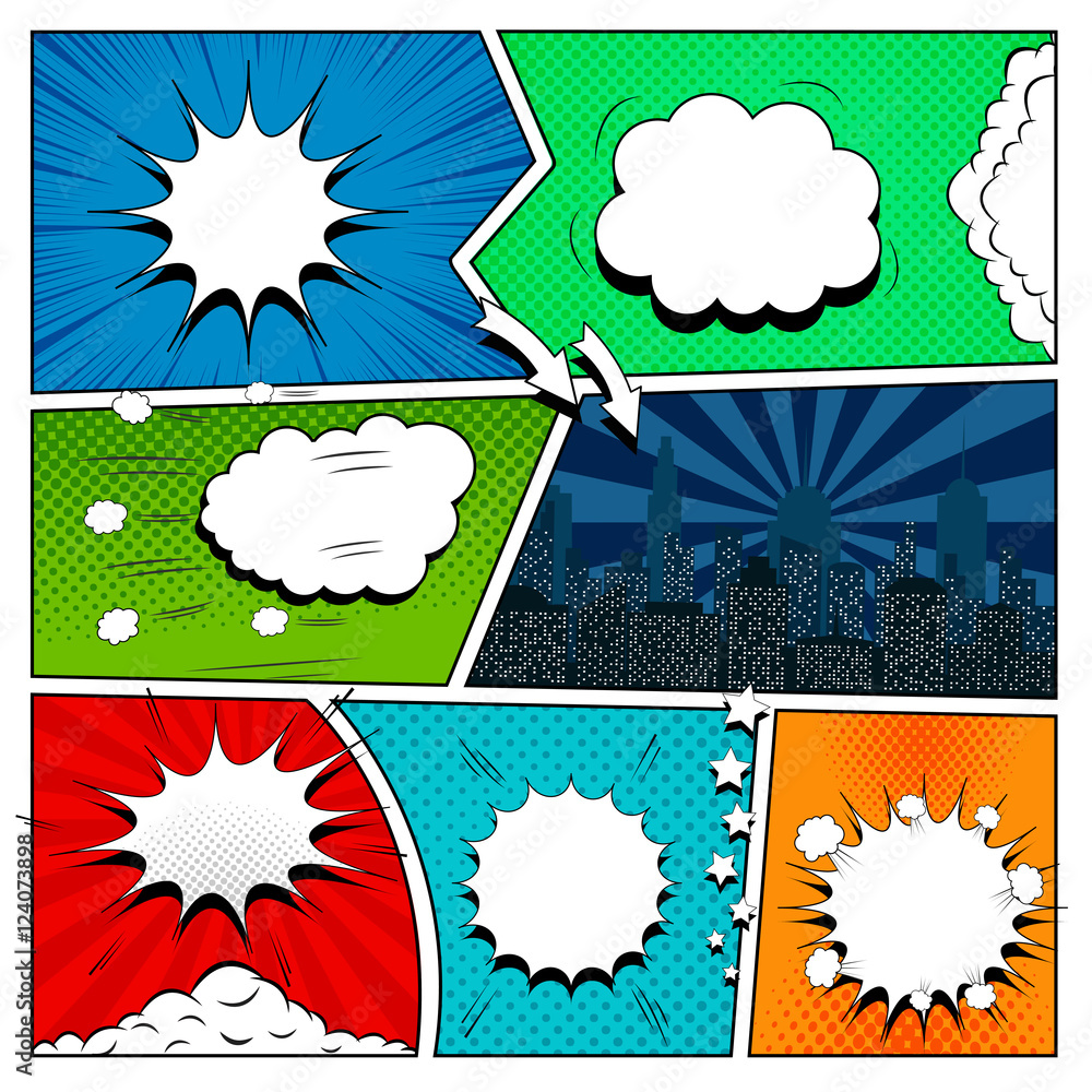 Naklejka premium Set of comic book design elements
