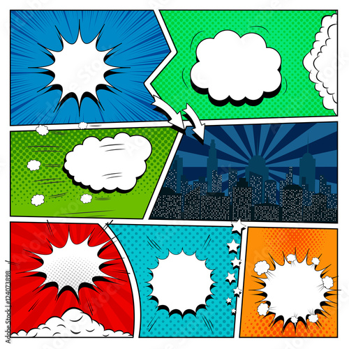 Set of comic book design elements
