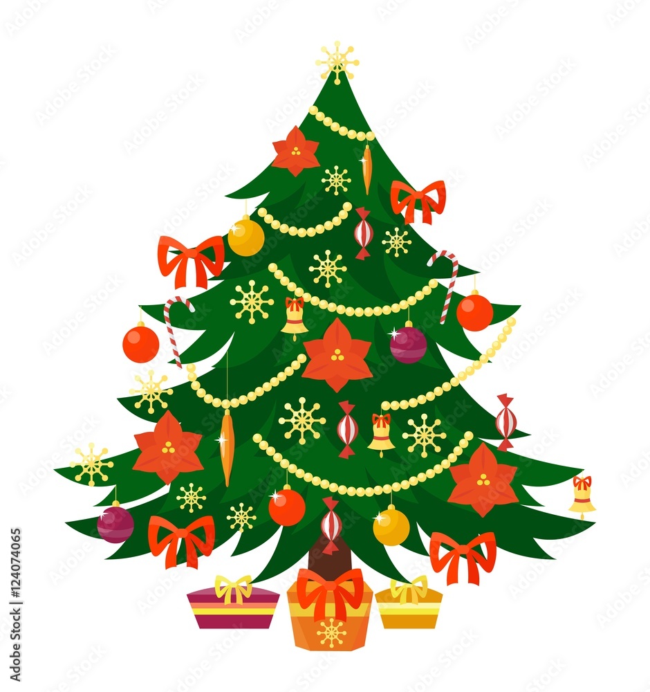 Fototapeta premium Christmas tree vector.