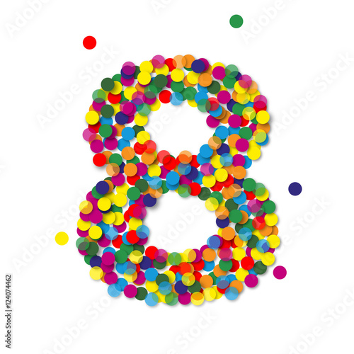 Konfetti, 8, bunt, papier, vektor