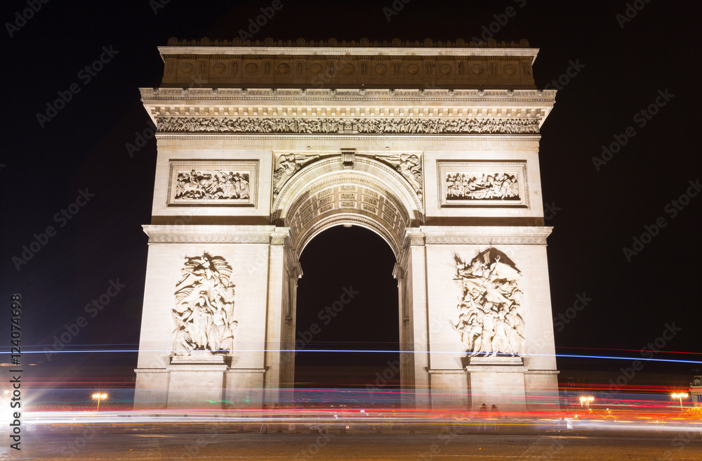 Famous Arc de Triomphe in Paris, France Famous Arc de Triomphe in Paris, France