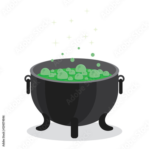 cauldron of boiling green liquid.
