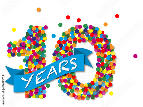 Konfetti, bunt, 10 years