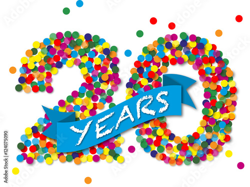 Konfetti, bunt, 20 years