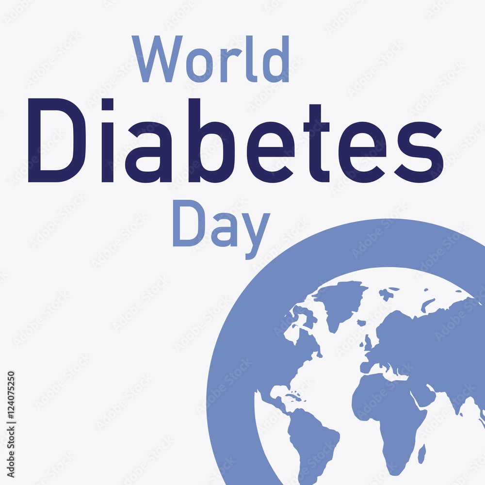 world diabetes day, planet sorrounded by blue circle