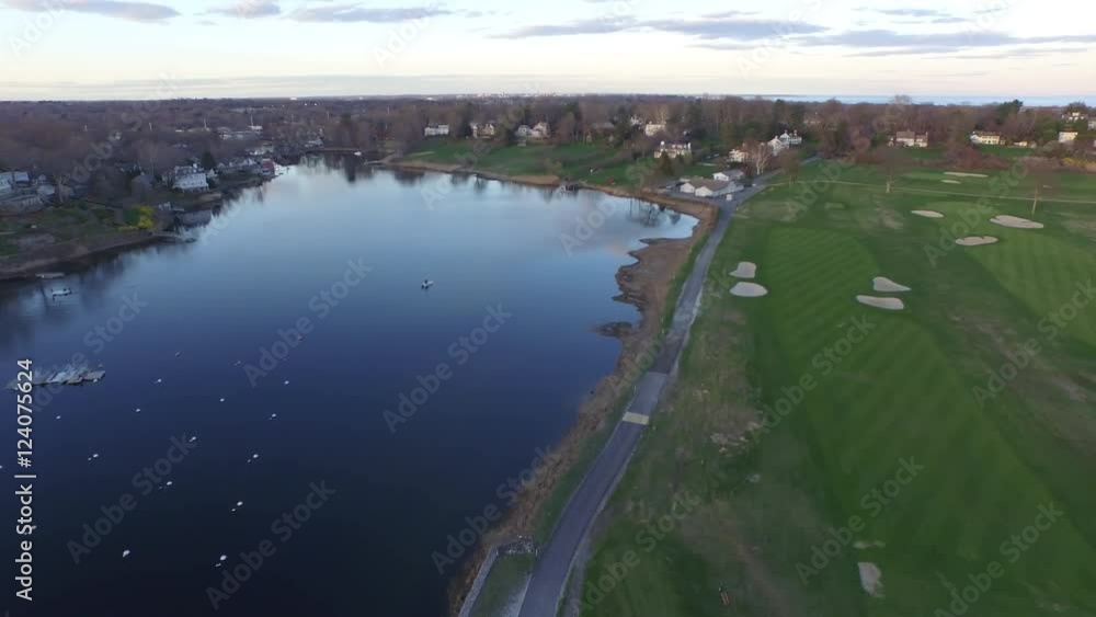 Luxury waterfront golf course,aerial, Fairfield County, Connecticut. Luxury waterfront golf course,aerial, Fairfield County, Connecticut.