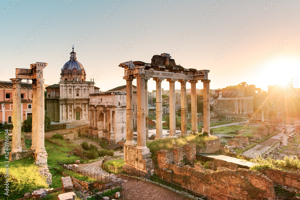 Roman Forum at sunrise, Italy