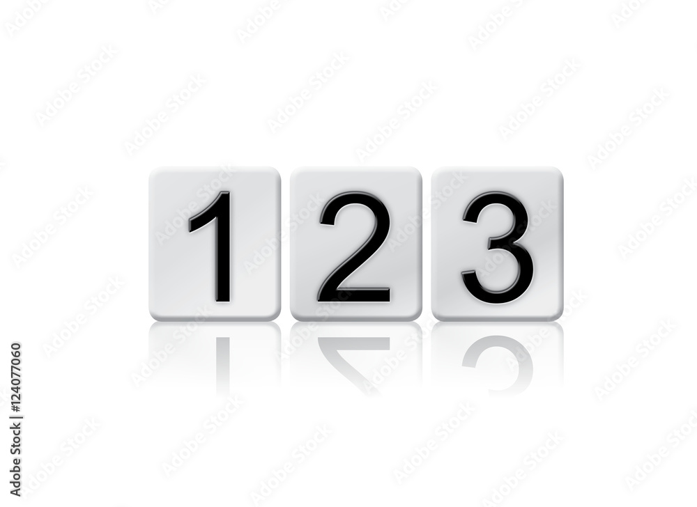123 Isolated Tiled Letters Concept and Theme 123 Isolated Tiled Letters Concept and Theme