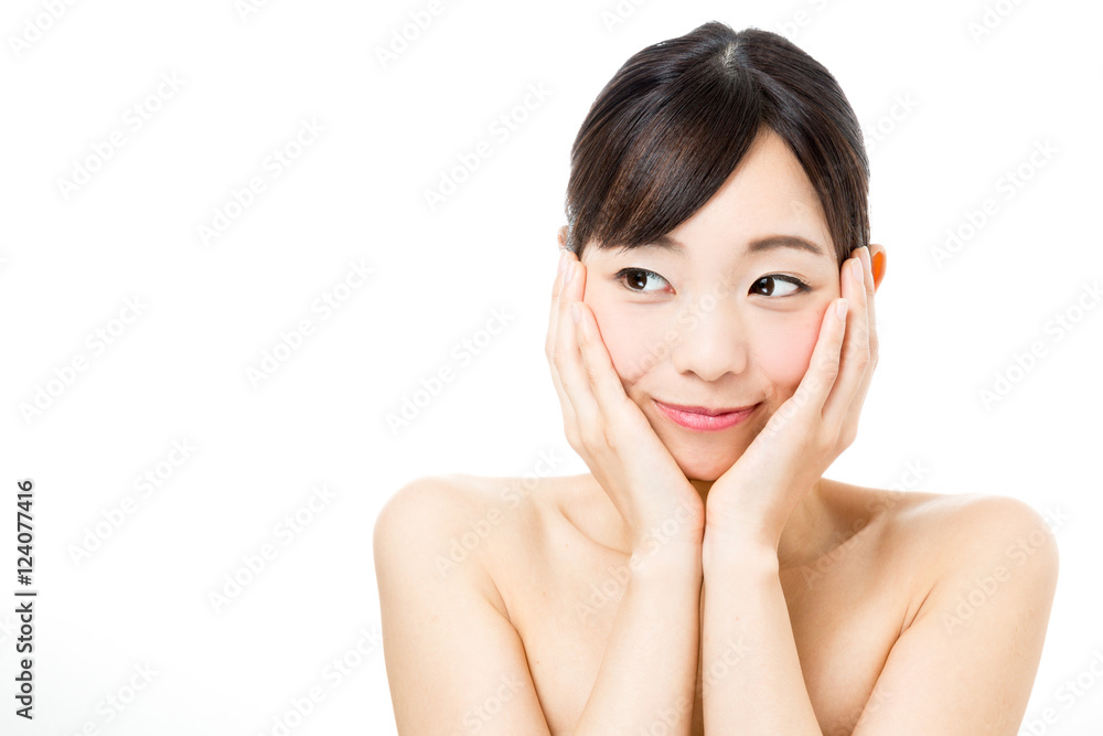 attractive asian woman beauty image on white background attractive asian woman beauty image on white background