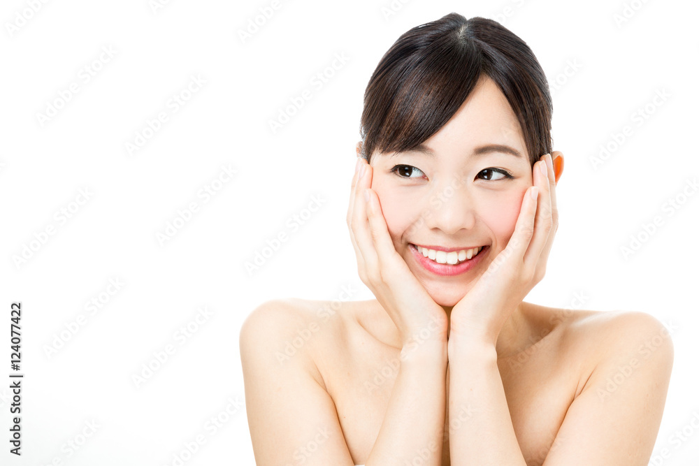 attractive asian woman beauty image on white background attractive asian woman beauty image on white background