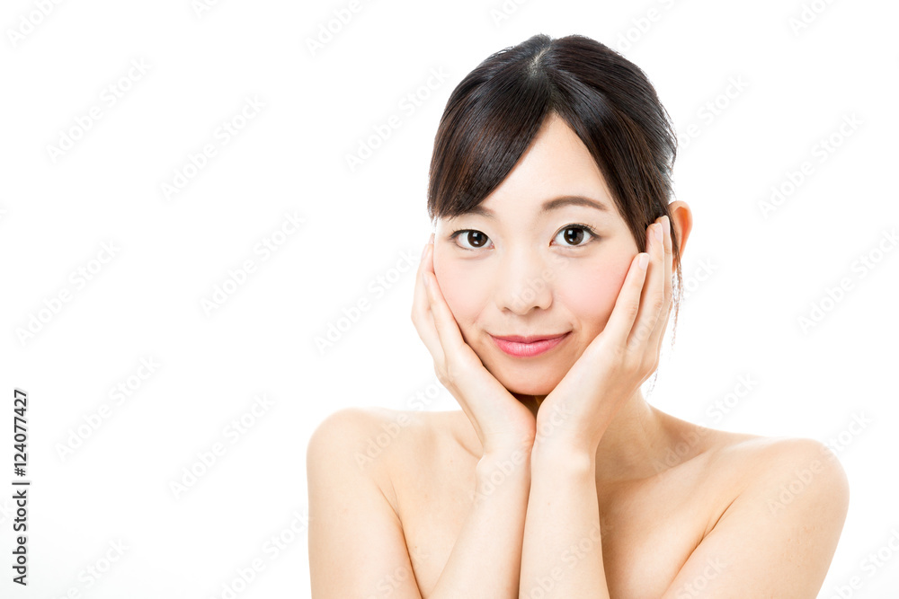 attractive asian woman beauty image on white background attractive asian woman beauty image on white background