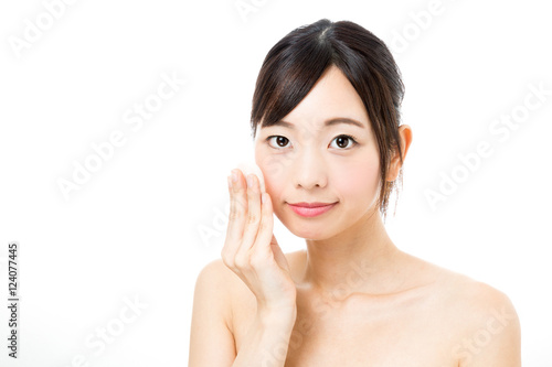 attractive asian woman beauty image on white background