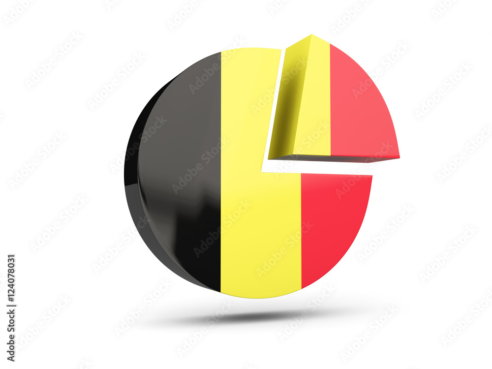 Fototapeta premium Flag of belgium, round diagram icon