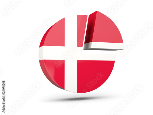Flag of denmark, round diagram icon